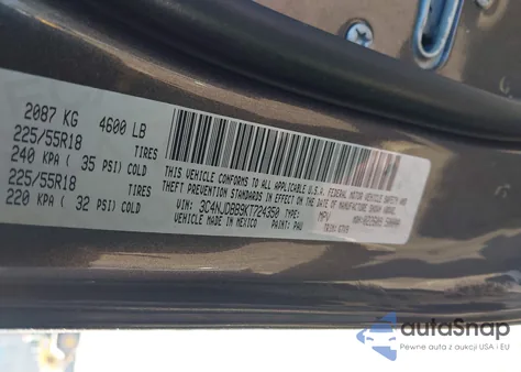 2019 Jeep Compass Altitude 4X4 from USA, damaged, VIN 3C4NJDBB9KT724350